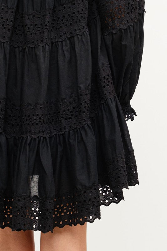 Eyelet Mini Dress