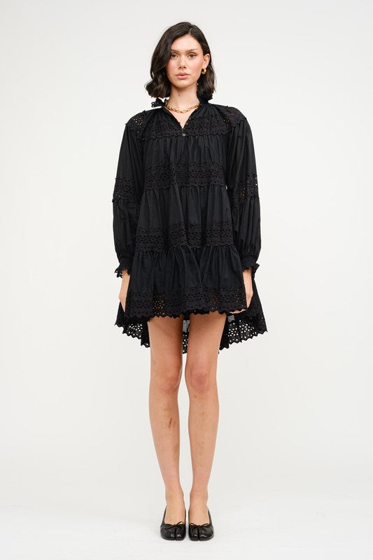 Eyelet Mini Dress