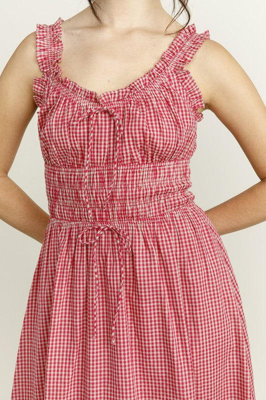 Gingham midi dress